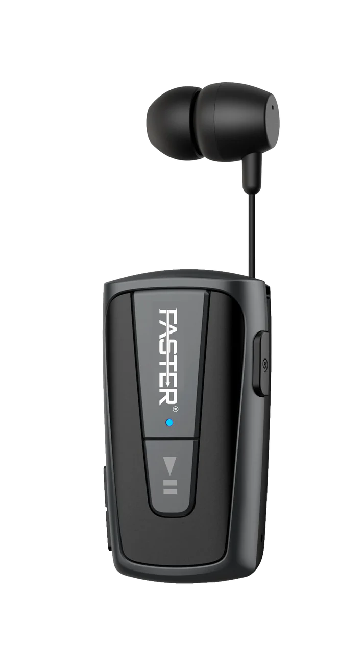 FASTER R12 Pro Retractable Bluetooth Headset Clip-on Earbuds