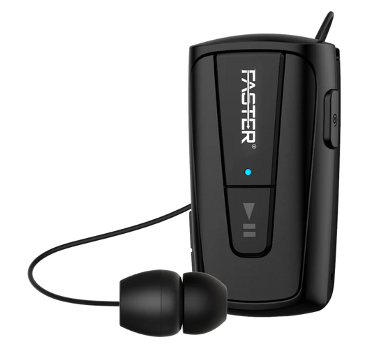 FASTER R12 Pro Retractable Bluetooth Headset Clip-on Earbuds