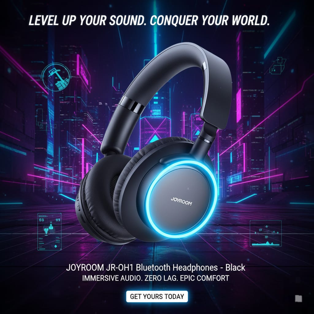 Joyroom JR-OH1 Bluetooth Headphones - Black