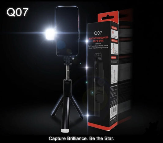 Q07 Bluetooth Selfie Stick With Light And Bluetooth Remote Control