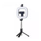 EARLDOM ZP21-ET Selfie Stick Broadcast tripod with 6-inch Ring Light