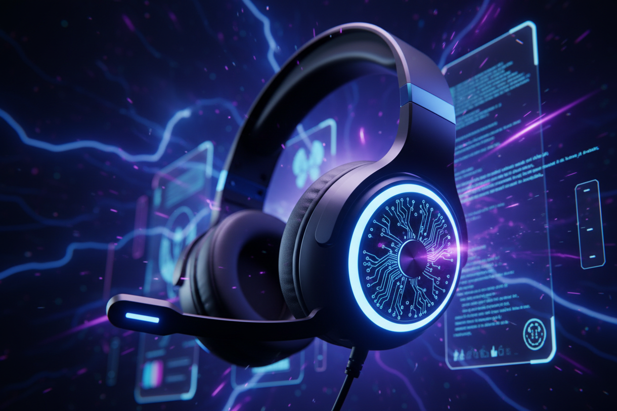 gaming headset ewith gaming theme