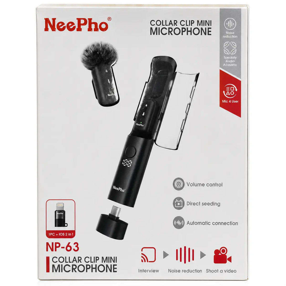 NEEPHO NP-63 COLLAR CLIP MINI MICROPHONE