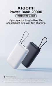 XIAOMI POWER BANK 20000 (INTEGRATED CABLE)
