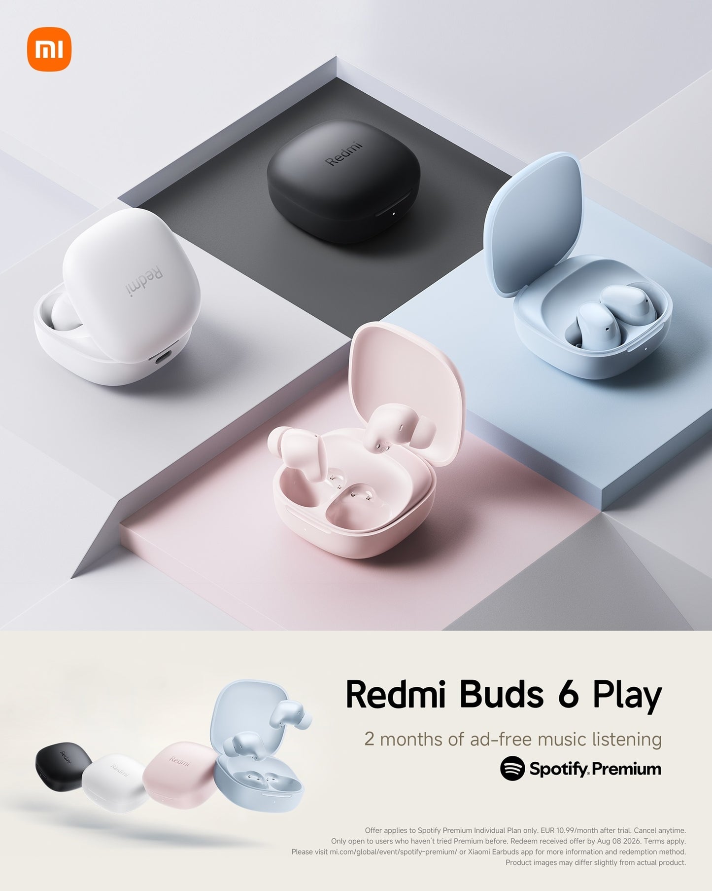 Xiaomi Redmi Buds 6 Play Earbuds with Bluetooth 5.4 & Up to 36 Hours Playtime